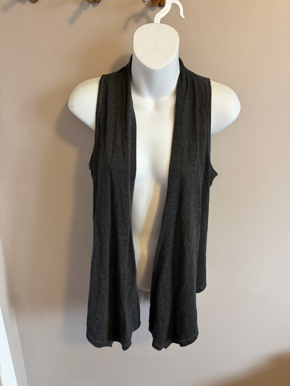 Alo Yoga Charcoal Gray Open Front Draped Vest XS
